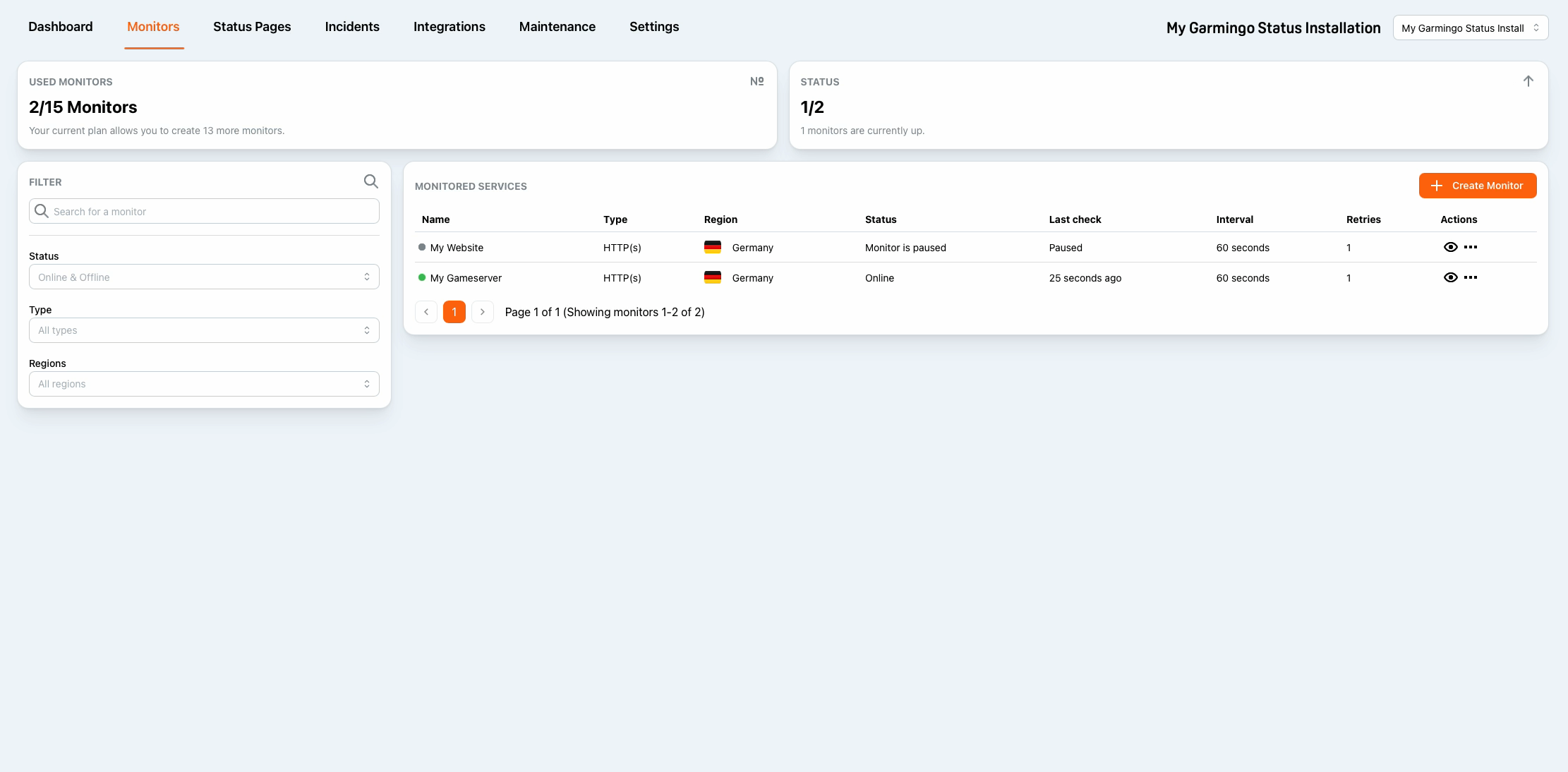 Status Dashboard